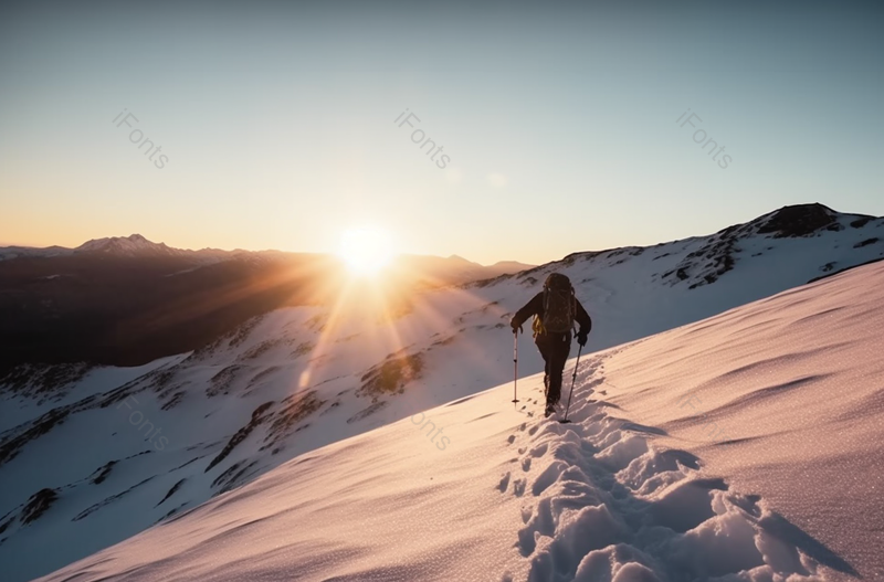 登山徒步在雪山滑雪追求极限运动摄影图,高清,摄影图,摄影图片,图片大全,摄影图免费下载